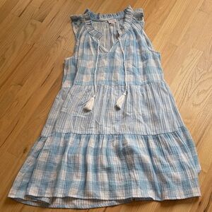 Mud Pie Blue and White Checkered Casual Dress